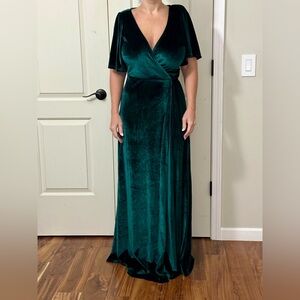 Baltic Born Deep Green Velvet Maxi Dress